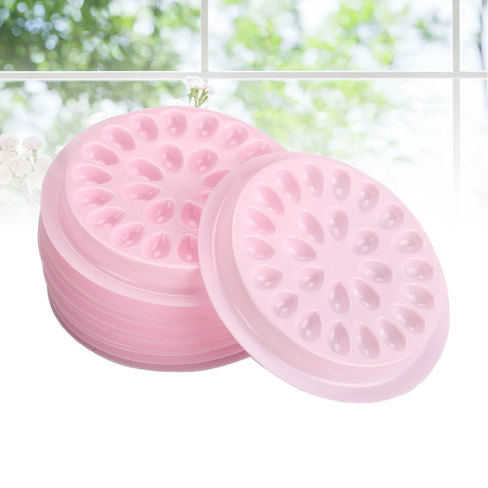 Plateau de colle pour cils, palette adhésive imperméable de qualité supérieure pour Extension de cils, support de greffage, outil d'application lisse rose 10 pièces