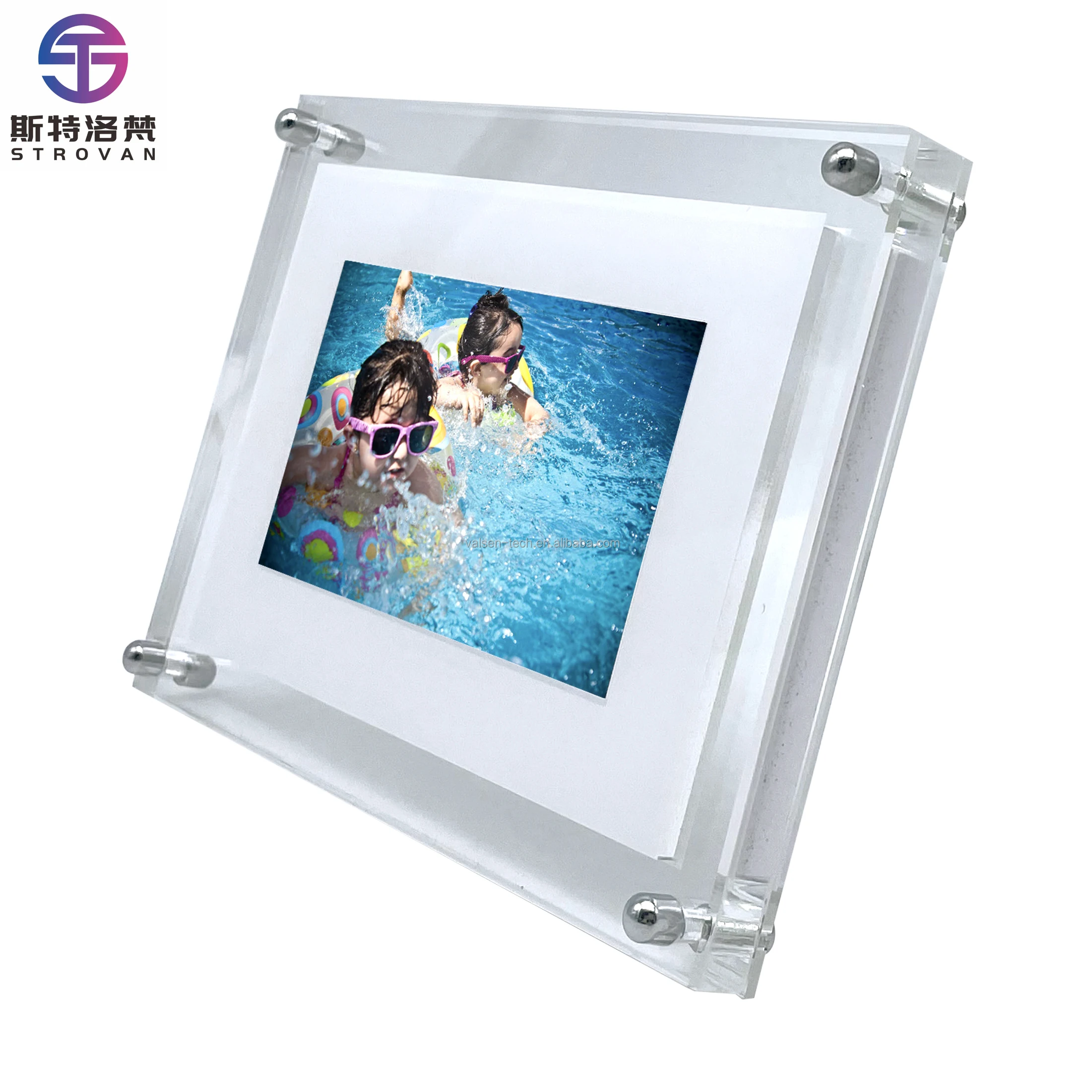 

5-Inch Touch Screen Digital Picture Frame with Clock Acrylic Desktop Video Album & Home Decoration MP4 & MP3 Format