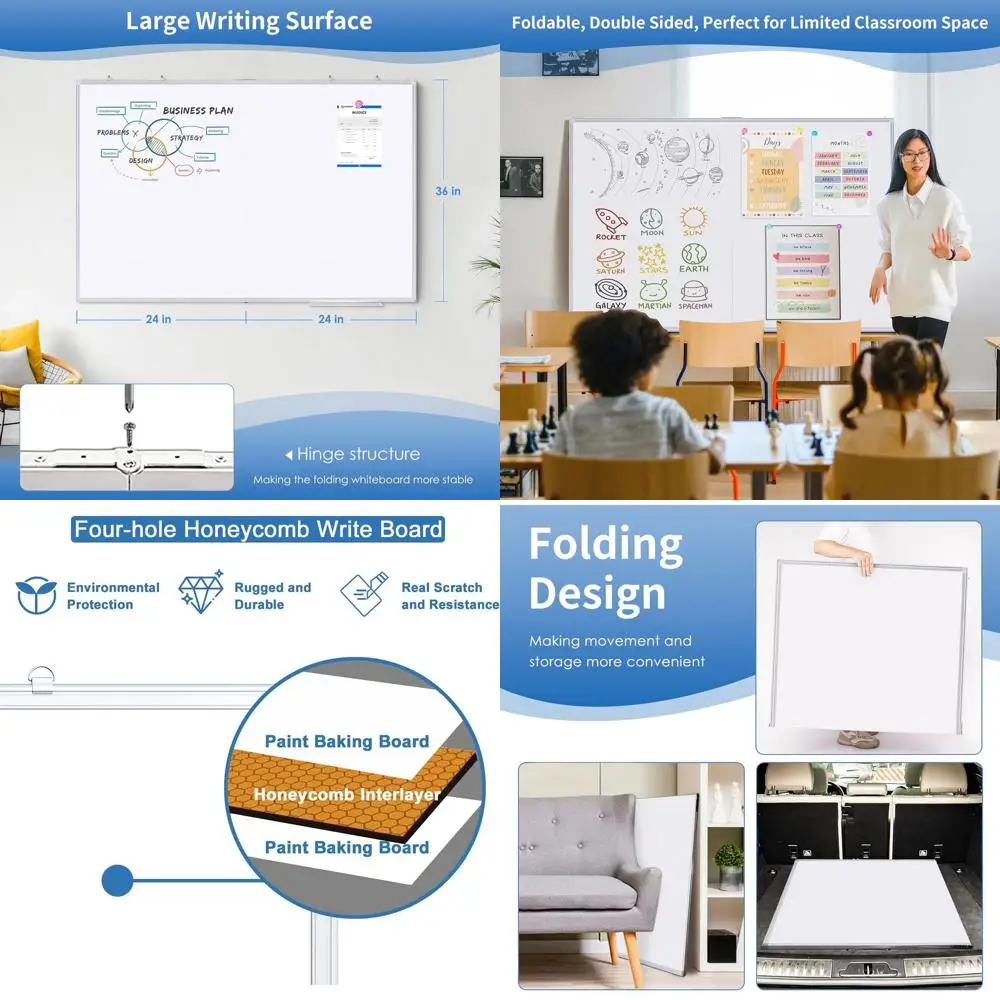 

Магнитная доска для записей 48 x 36 дюймов, складная, с алюминиевой рамой, для дома, класса, офиса