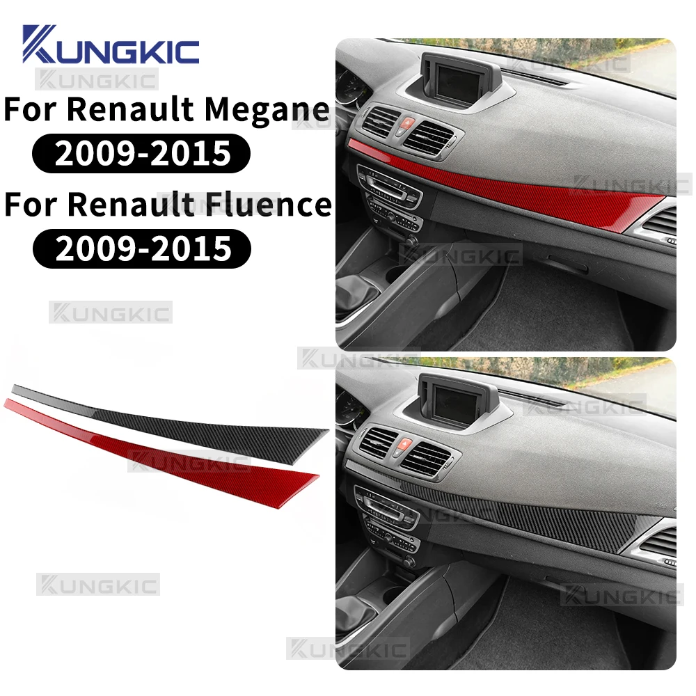 

Наклейка из настоящего мягкого карбона на воздуховод под приборной панелью для Renault Fluence Megane 3 RS 2009-2015