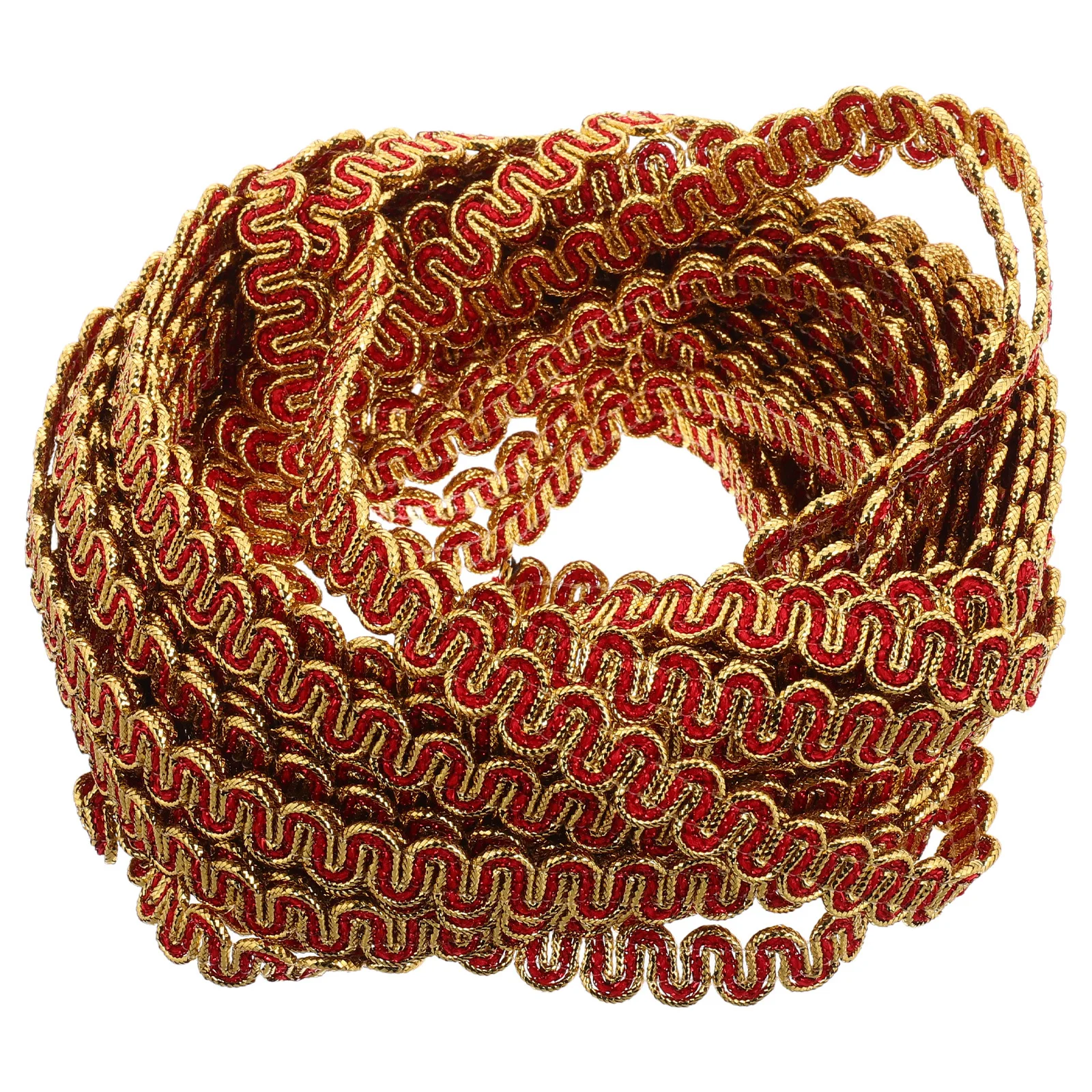 

135M 12Cm Wave Pattern Braided Trim Gold Red Metallic Ribbon for DIY Craft Sewing Home Decor Fashion Projects Crochet Ribbon
