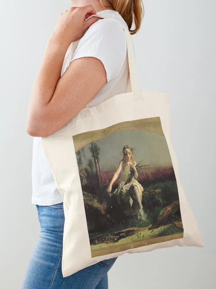 Ophelia 1852 - Arthur Hughes Tote Bag حقيبة قماش حقيبة للمتسوقين حقائب نسائية للمتسوقين الجامعيين #1