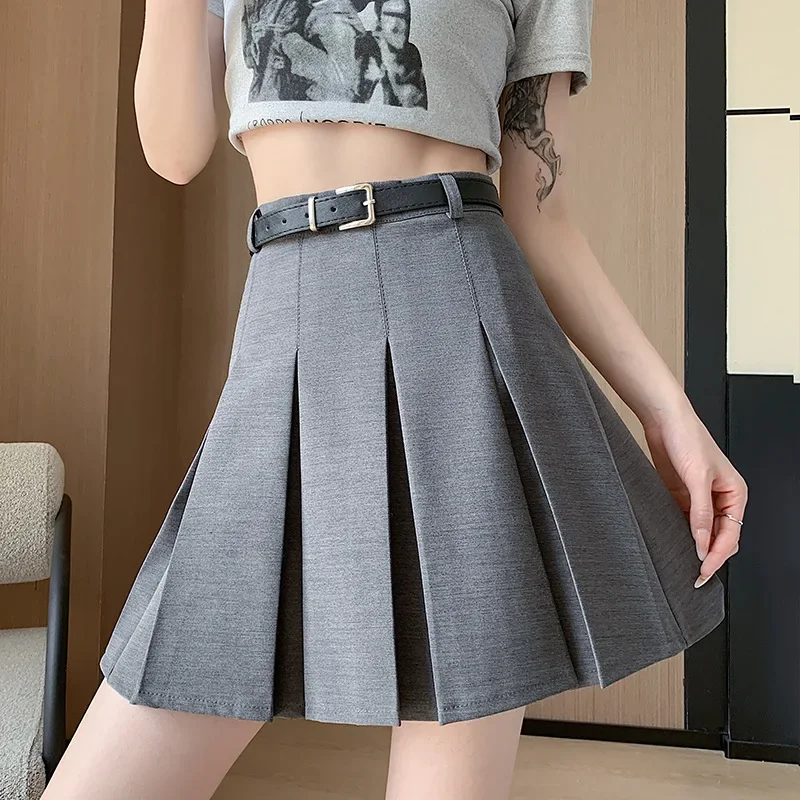 

Summer Women's Solid Color Folds Pleated Skirt High Waist Mini Skirt Preppy Style Jk Uniform Skirt