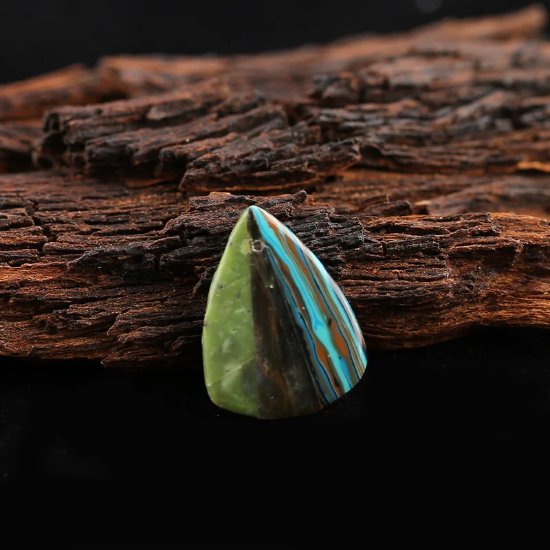 Intarsia Bead- Obsidian, Red River Jasper, Lapis Lazuli and Yellow Opal Bead ,Pendant for Necklace, DIY Jewelry