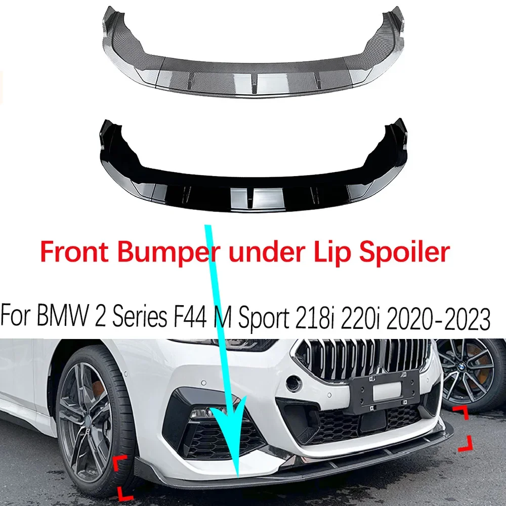 

M Sport For BMW 2 Series F44 218i 220i 2020+ Front Bumper under Lip Spoiler Splitter Diffuser Kit Lower Bumper under Lip