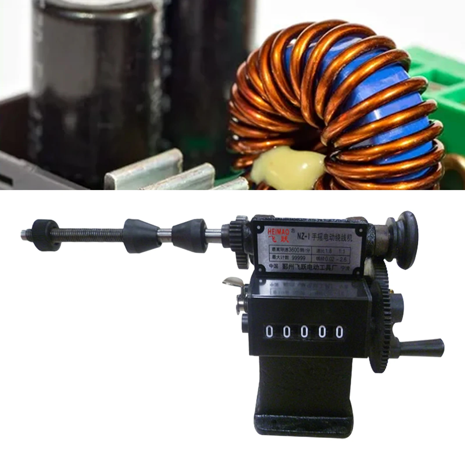 Manual Hand Coil Dual-purpose Counting Winding Winder Machine 0-99999 150mm AU