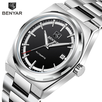 BENYAR 2025 New 38MM Top Brand Men's Automatic Mechanical Watches Stainless Steel Business 5Bar Waterproof clock reloj hombre
