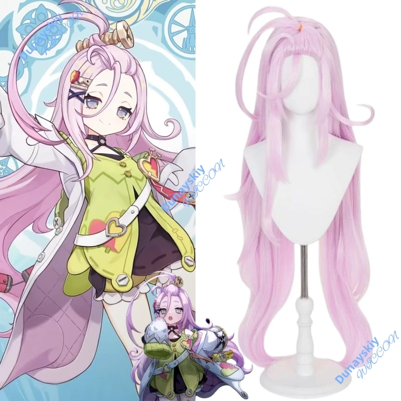 

Genshin Impact Aino Cosplay Wig - Long Pink Hair, Heat Resistant Fiber | Halloween Wig for Women & Girls, Clink-Clank Krumkake