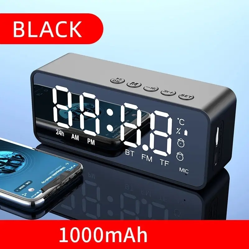 Wireless Bluetooth Speaker Small Mini Alarm Clock Portable Cannon Mini Voice Broadcast the Card Instert Vehicular Audio System W