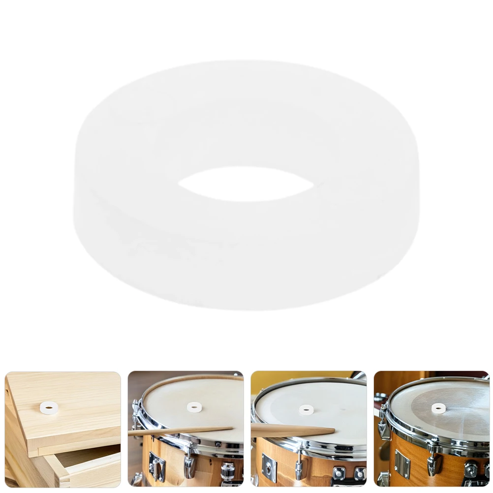 

200pcs Drum Washers White Plastic Pads Noise Dampening Accessories Snare Cymbal Stand Durable Replacement Parts For Drum Kit