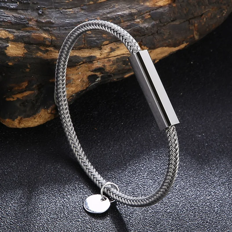 Minimalist Steel Wire Bracelet Men Classic Cuff Wristbands Bracelet for Women Stainless Steel Male Charm Jewelry Gift BB1561