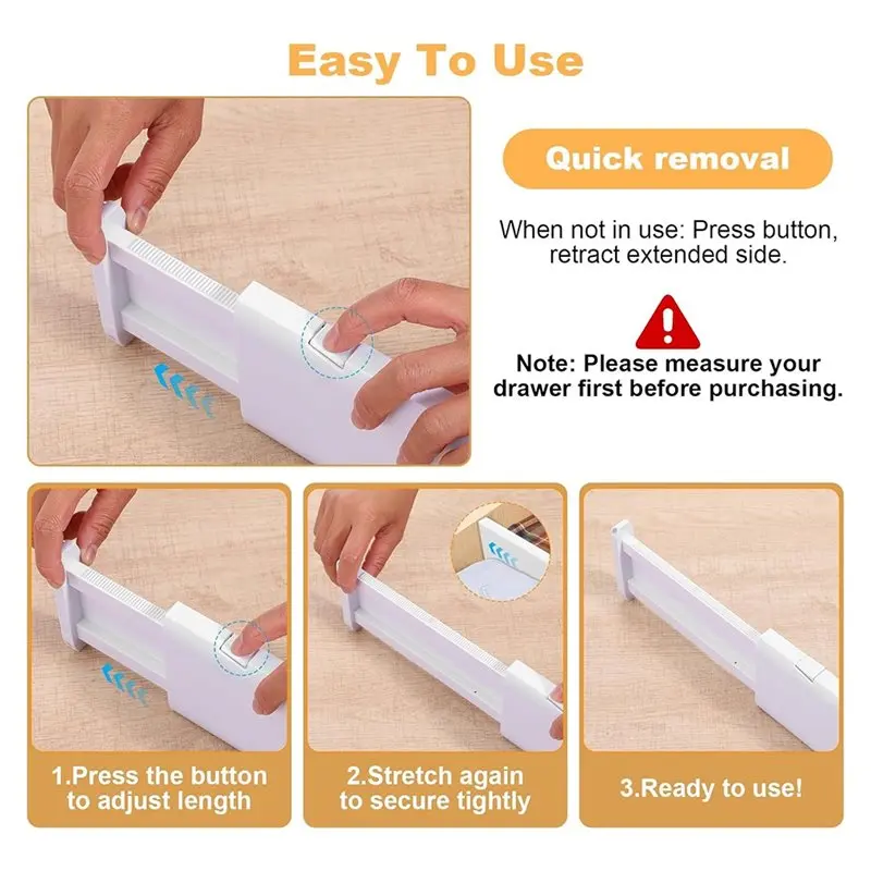 Adjustable Drawer Dividers In 3-Pack, 10.8