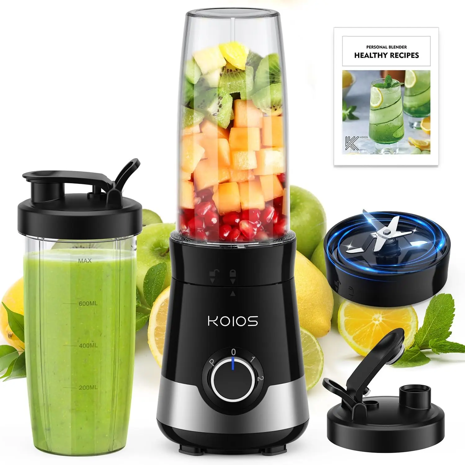 

Smoothie Blender, 900W Blenders For Kitchen With 27Oz No-Bpa Portable Bottles And Spout Lids, 3 Modes Personal Mixer Blender