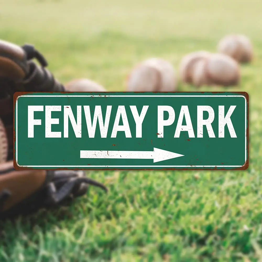 Fenway Park Sign Baseball Decoration Vintage Ballpark Decor Tin Signs Wall Art Plaque Sports Gift 8 x 24 Matte Finish Metal 1082