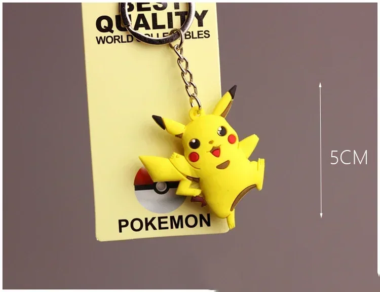 New Cute Pokemon  Pikachu Squirtle Charmander Snorlax Keychain Fashion Bag Keyring Couple Pendant Accessories Toy Small Gift