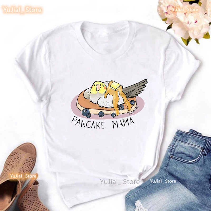 Cockatiel Parrot Print Tshirt Women Clothes 2024 Breed Of Bird T Shirt Girls Harajuku Kawaii Short Sleeve T-Shirt Female Tops