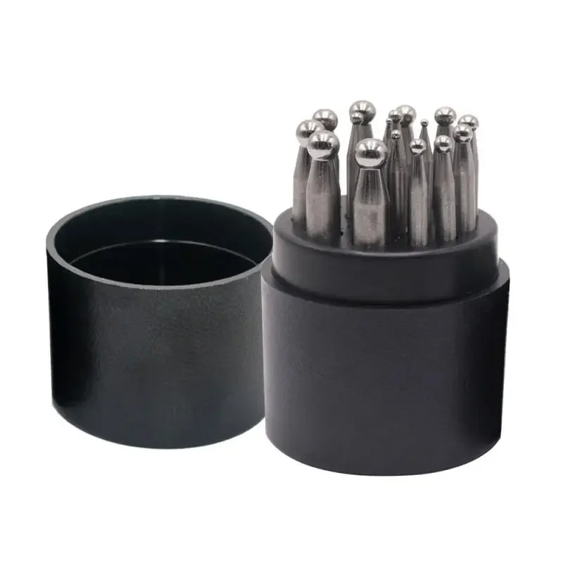 Imagem -04 - Bloco de Dapping de Aço Quadrado Morrer Cubo de Dapping de Aço 17 Peças Kit de Perfuração Côncava Semicircular de Círculo Redondo 1.5