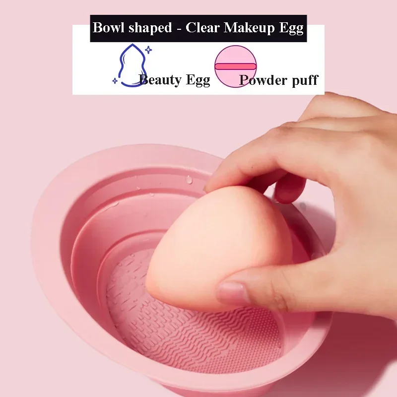 Nettoyeur de brosse de maquillage en Silicone, 1 pièce, brosse cosmétique pliante, bol de nettoyage, bouffée de poudre, éponge de beauté, tapis de lavage, brosses, tampon à récurer
