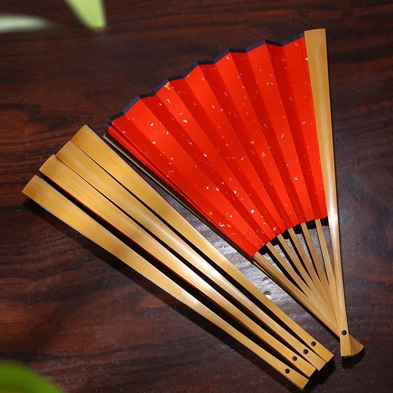 Chinese Xuan Paper Folding Fan Calligraphy Painting Ink Painting Jade Bamboo Cultural and Decorative Fan Craft Fan