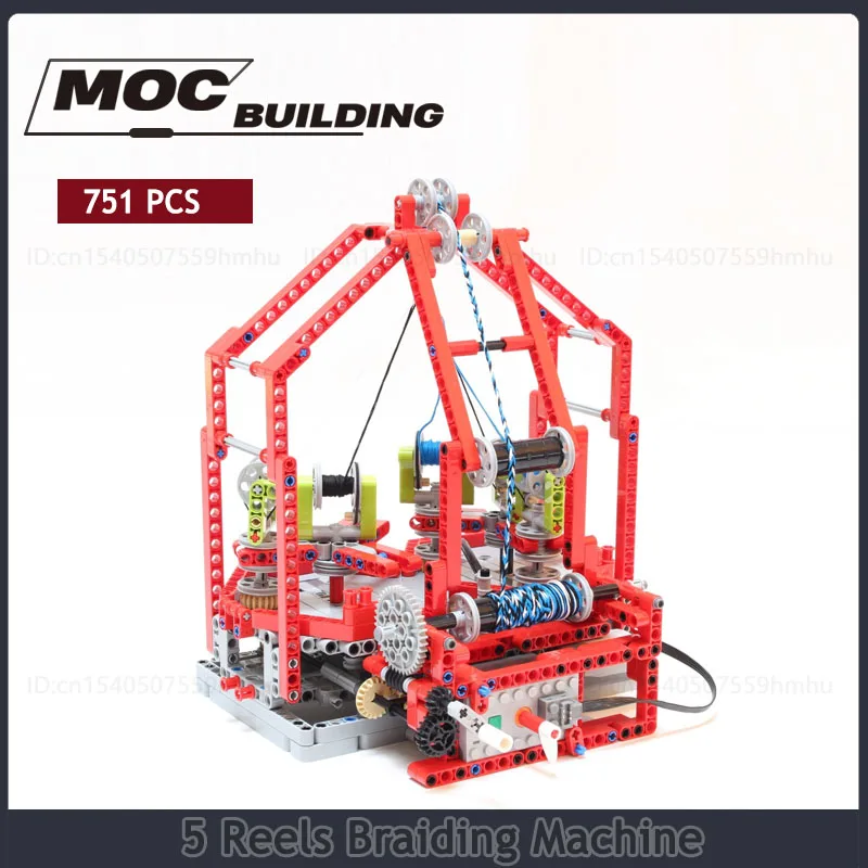 GBC 5-rollen vlechtmachine MOC bouwstenen DIY technologie bakstenen apparaat puzzel collectie display speelgoed kerstcadeaus