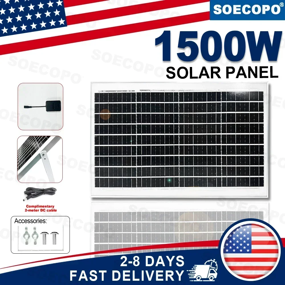 Ships from US Warehouse 50W Portable 18V Solar Panel 670 x 443mm with Adjustable Kickstand 2m DC Cable Mounting Accessories Easy Setup Fast Delivery for RV Camping Boat Cabin Emergency Backup Off Grid Outdoor Power Supply