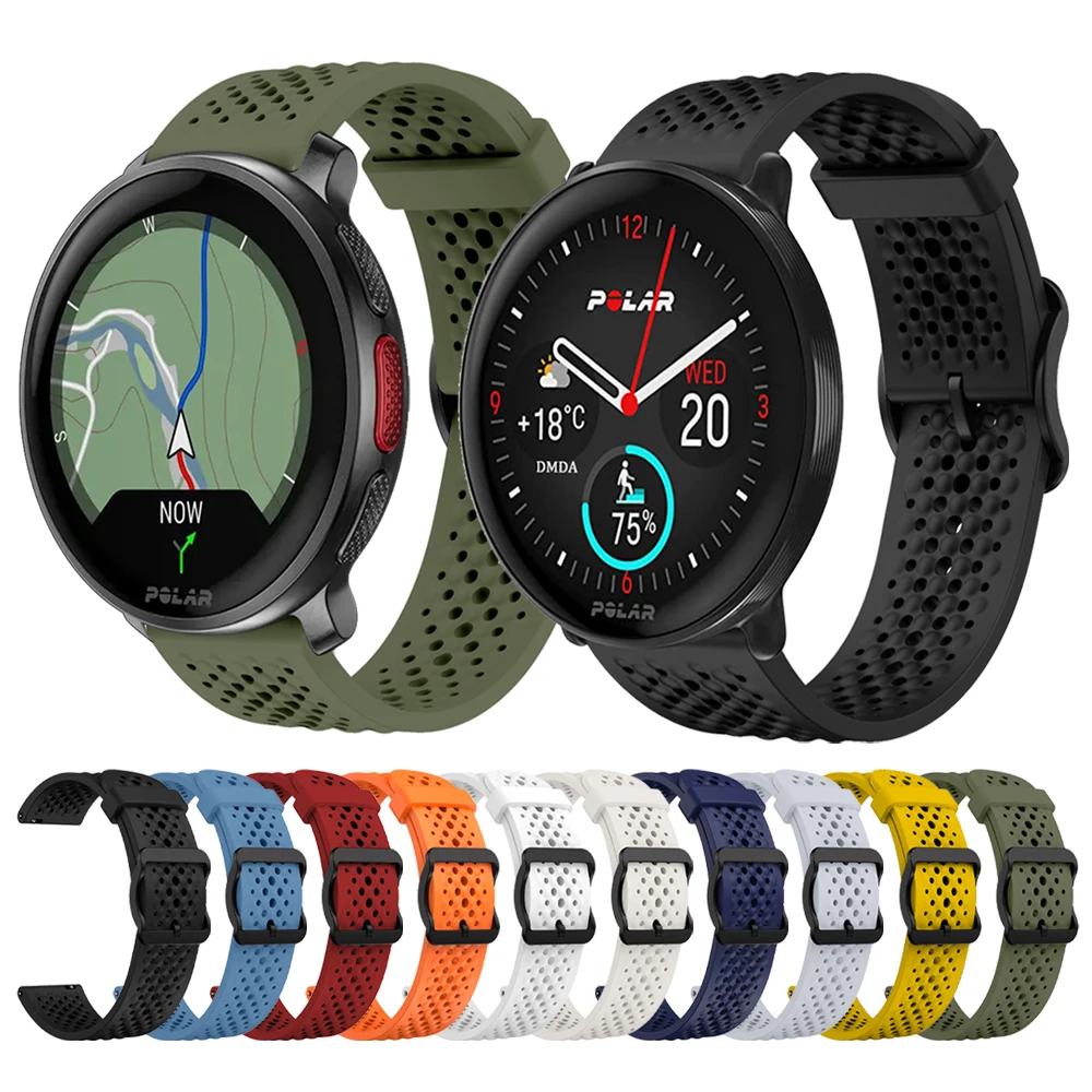 22mm Replacement Strap For POLAR Watch Band VANTAGE V3 M2 M/GRIT X Pro Titan Silicone Bracelet For COROS PACE 3 Breathable Strap