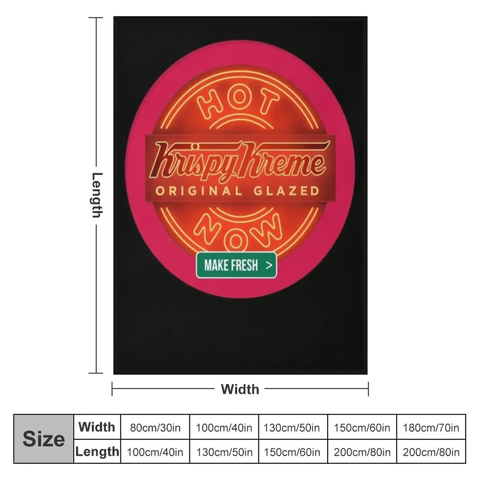 Circular Krispy Kreme Logo Merchandise Throw Blanket couch cozy soft plush fuzzy picnic outdoor blanket