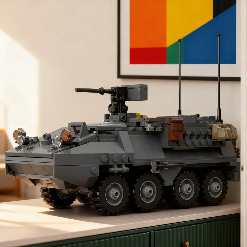 

439 деталей MOC STRYKER: Бронетранспортер пехоты Армии США, конструктор, модель для сборки, строительные блоки, игрушки, рождественские подарки