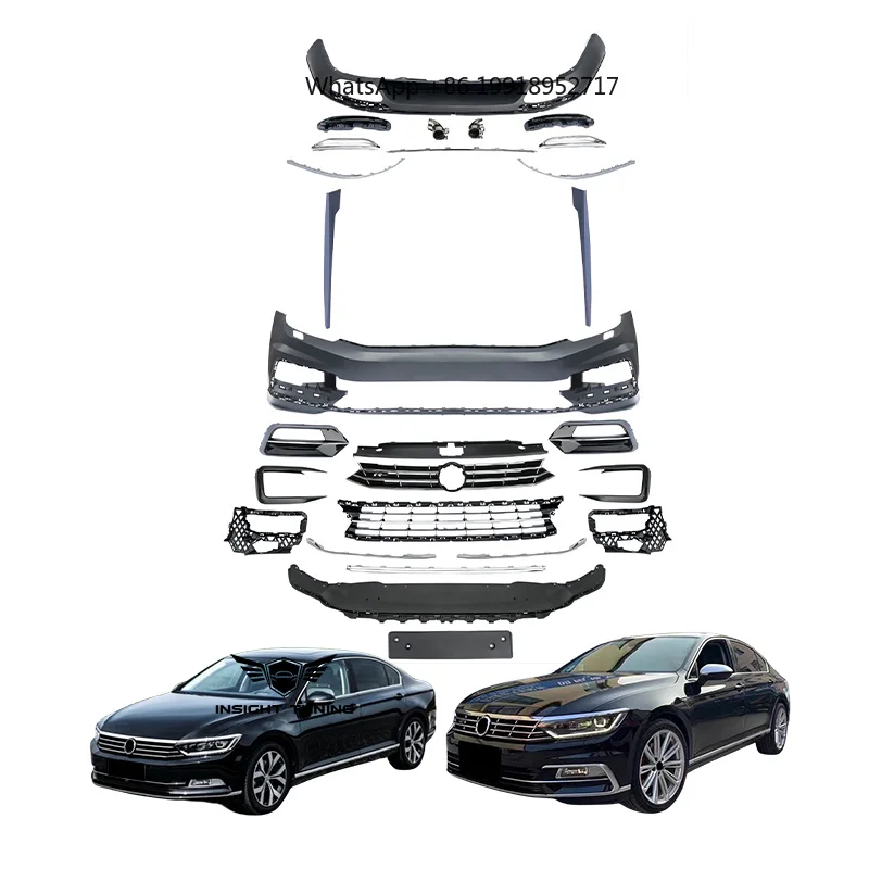 

New High Quality Front Bumper Grille Side Skirt Diffuser 2016 Bodykit Vw B8 Variant Upgrade R Line Clips Clip-on JJ507