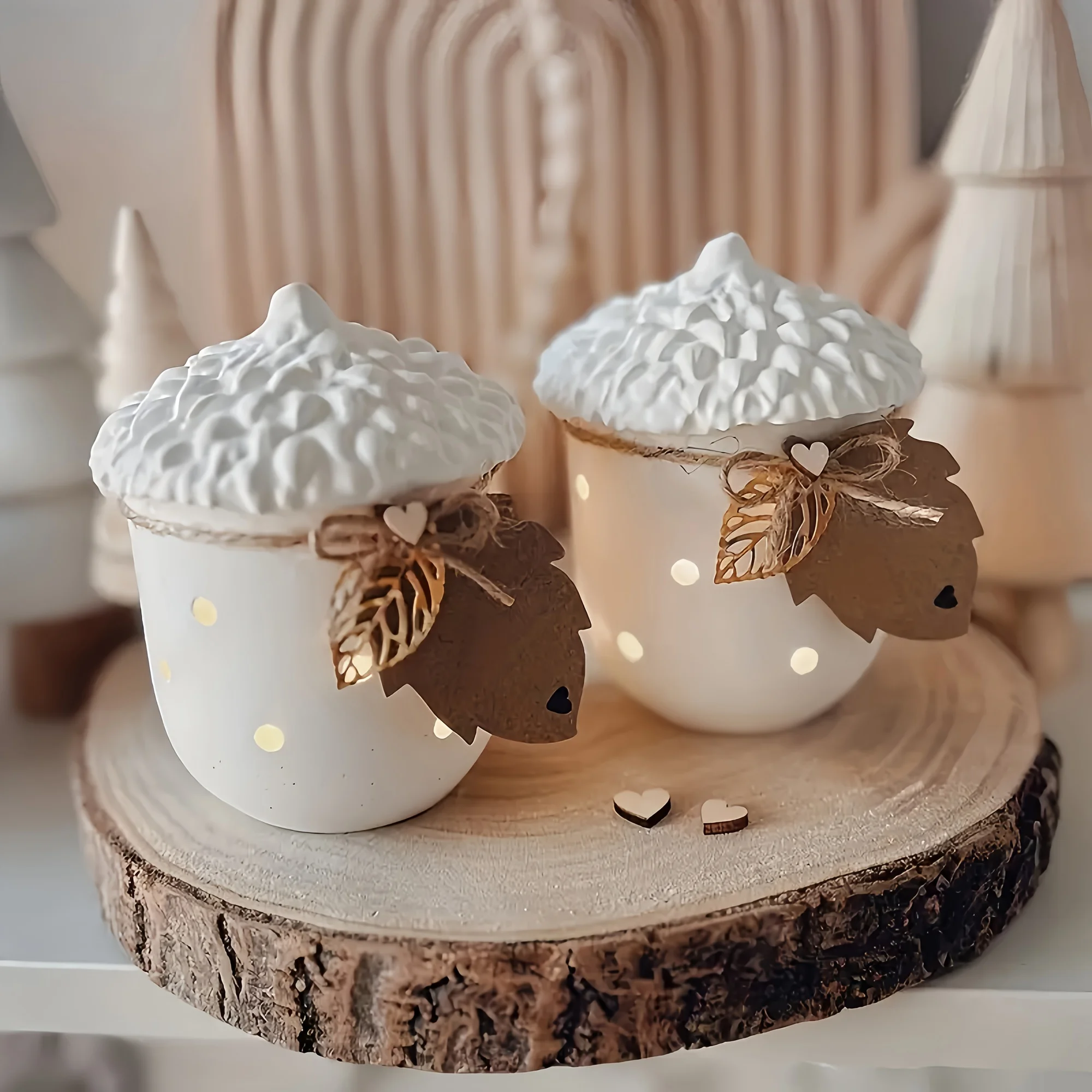 1pc Acorn and Pinecone Jar Silicone Mold, for Plaster, Clay Storage Bottle and Jewelry Container Making
