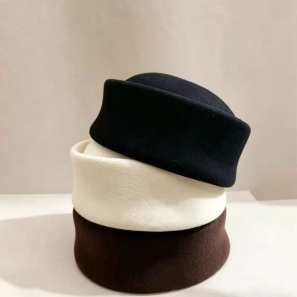 gift-flat-crown-pillbox-hat-women-100-wool-solid-color-retro-warm-autumn-daily-headwear-fashion-outdoor
