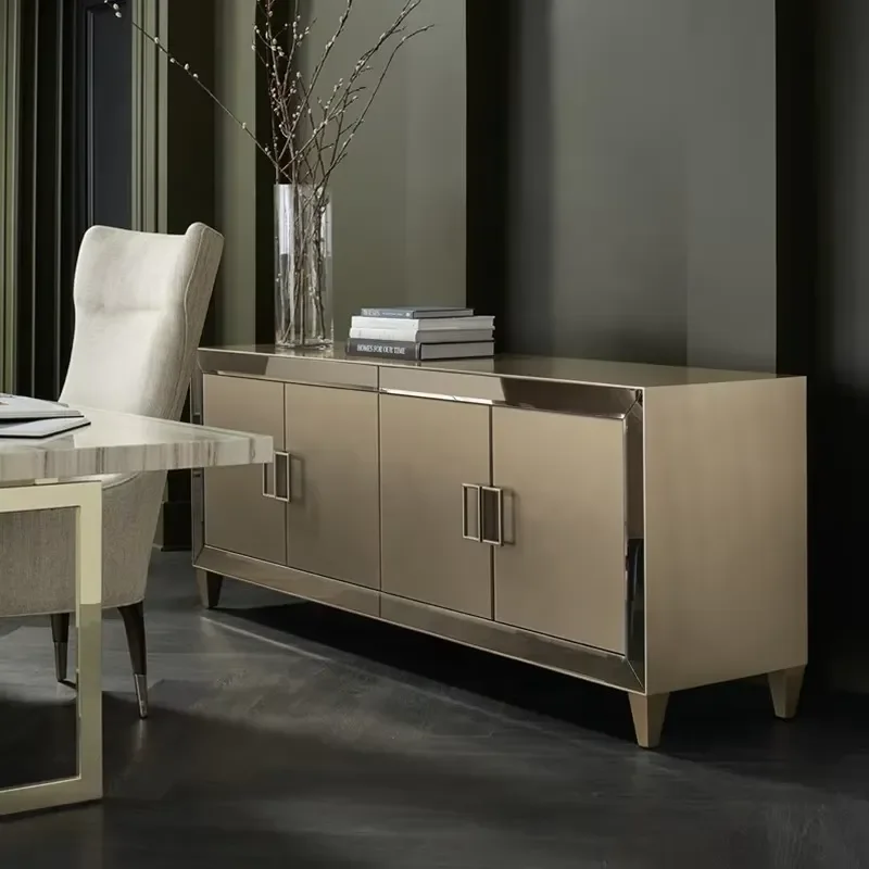 Solid Wood TV Stand Adjustable Wall Mounted Console Crushed Crystal Mirrored Glass for TV Cabinet Home Media Mogul