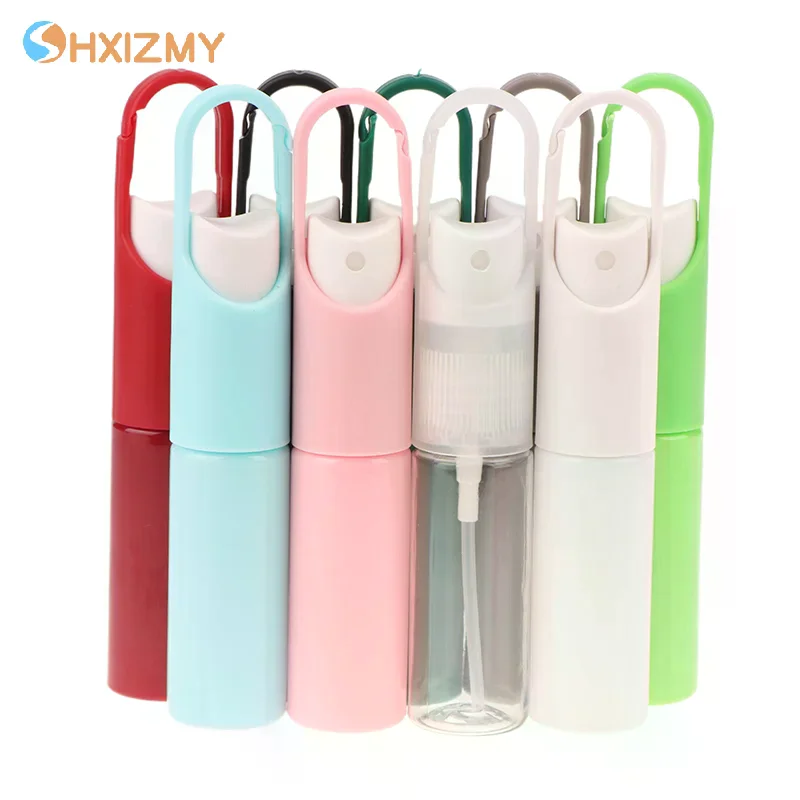Portable Bottle With Spray Pump 20ml Mini Portable Refillable Fragrance Hand Sanitizer Alcohol Hook Empty Perfume Container