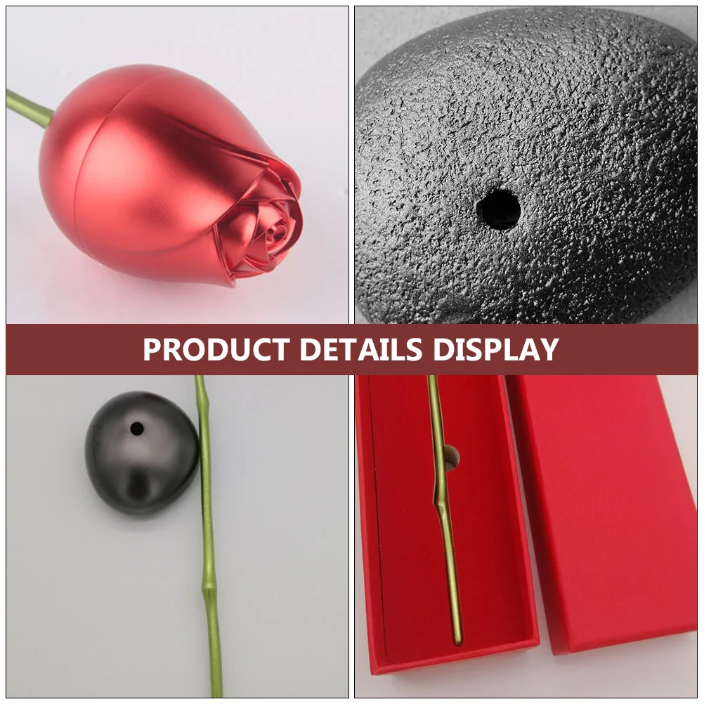 Container Simulated Rose Decoration Faux Flowers Roses Aluminum Alloy Ring Case
