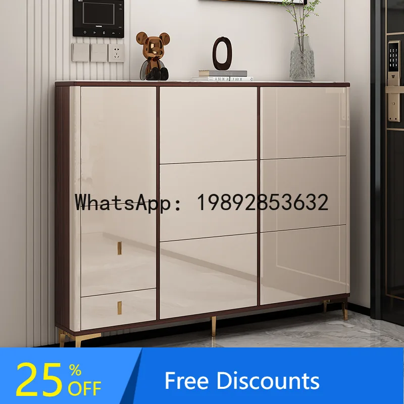 YFY Light Luxury Ultra-Thin Flip Shoe  Modern Simple Home Entrance Hallway  Living Room Large Capacity Partition Cabinet