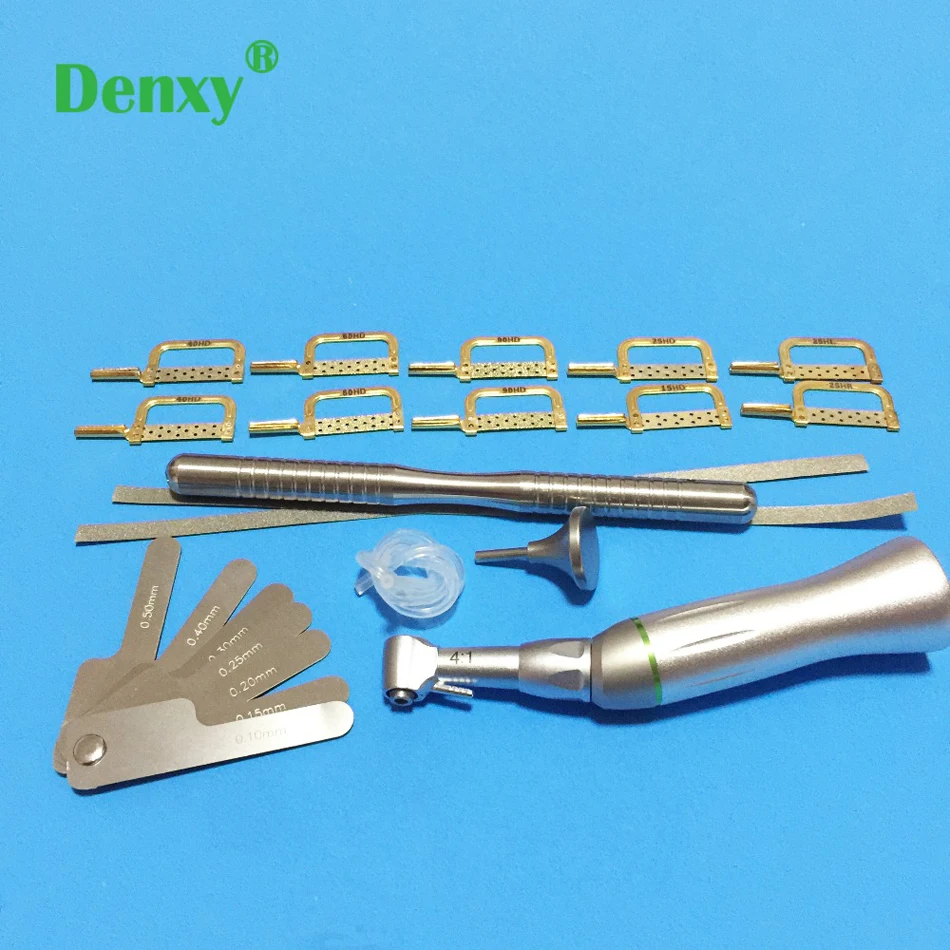 Denxy 1 صندوق تقويم الأسنان Interproximal تجريد كونترا زاوية قبضة الترددية نظام IPR تجريد كونترا زاوية أيضا