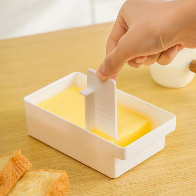 Butter Cheese Storage Box Butter Cutter Box With Lid And Knife Countertop Butter Keeper For Refrigerator Kitchen