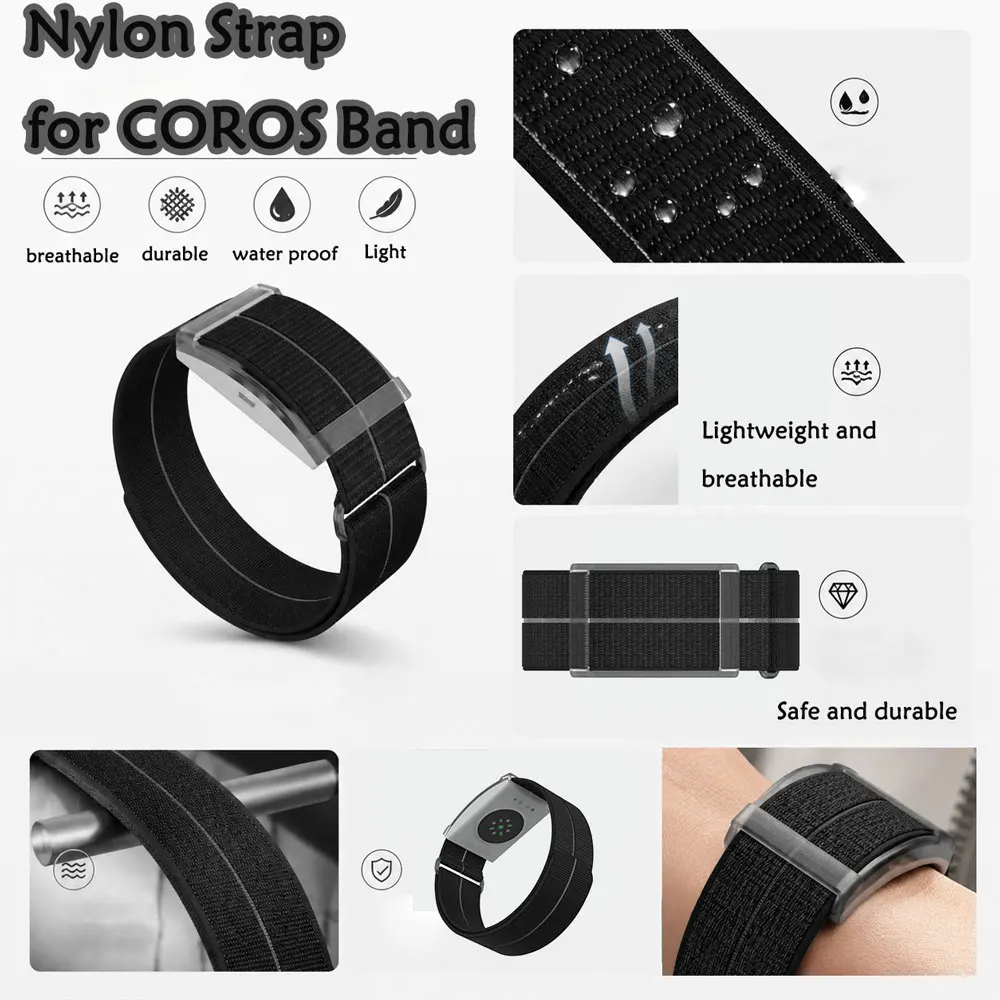 Nylon Strap for COROS Heart Rate Monitor Band Soft Breathable Band Wristband Replacement Strap for COROS Heart Rate Monitor Band