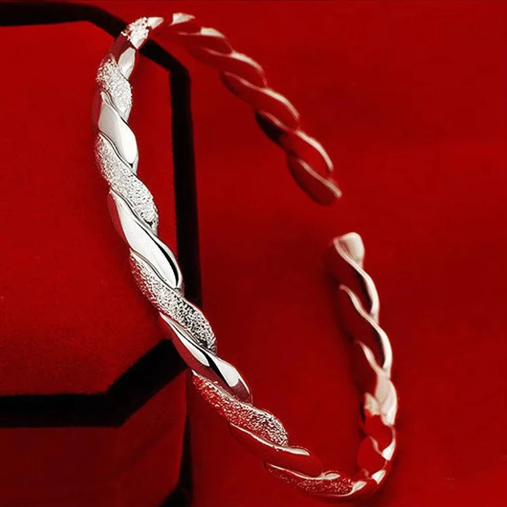 925 Sterling Silver Bracelet For Women men Fashion Wedding Party Cute Lady Handmade weaving Jewelry adjustable Beautiful