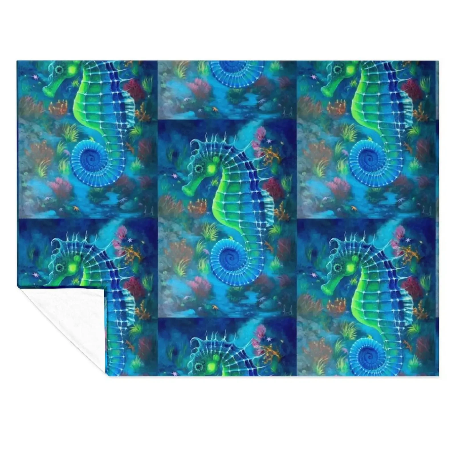 

Seahorse Throw Blanket Weighted Sofas Bed Fashionable Vintage Blankets