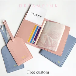 Custom Name Travel Passport Cover Set Personalized Letters Gift Luggage Tag Card Holder Passport Case Holder Travel Essentials