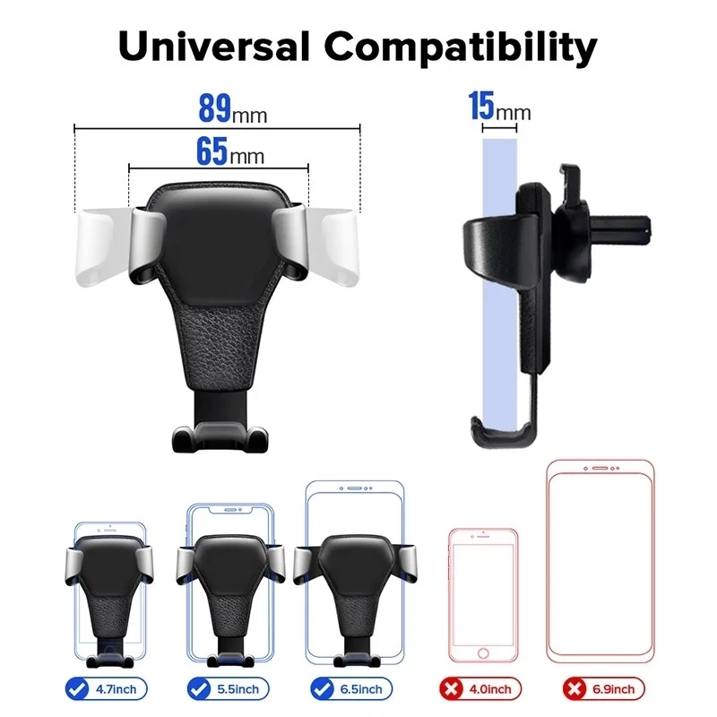 Gravity Car Holder For Phone Air Vent Clip Mount Mobile Cell Stand Smartphone GPS Support For iPhone 13 12 Xiaomi Samsung Phone