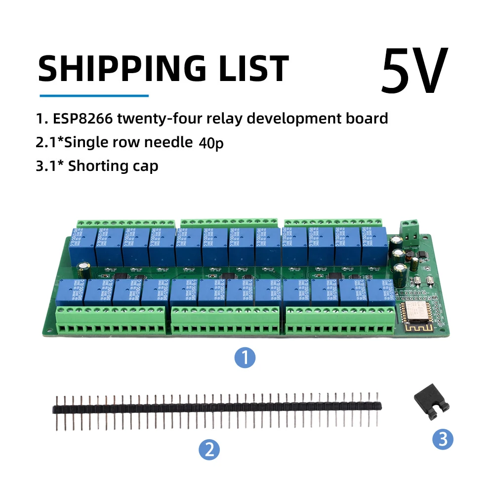 ESP8266 WIFI 24 Way Relay Module 24 Channel Switch Controller Board ESP-12F Development Board  For Smart Home APP Remote Control