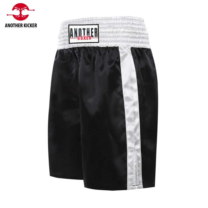 Calças simples de muay tailandês para homens e mulheres, shorts Bo Wushu Sanda, MMA, uniforme de treinamento de artes marciais, gaiola de cetim, luta, kickbo, Trun