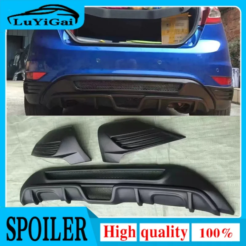 ST Style ABS Matt Black Rear Bumper Lip Diffuser Apron Splitter Spoiler for Ford Fiesta MK7 2008-2013 Car Accessories