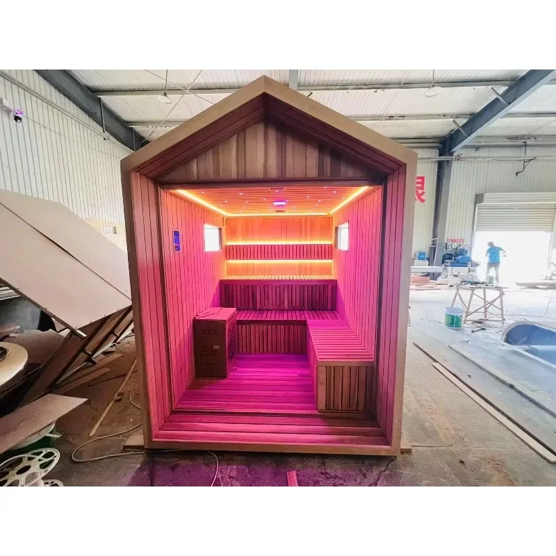 FL Modern Garden Sauna Room Stylish 6-Person Luxury Outdoor Spire Bluetooth Speaker Far Infrared Function  Customized