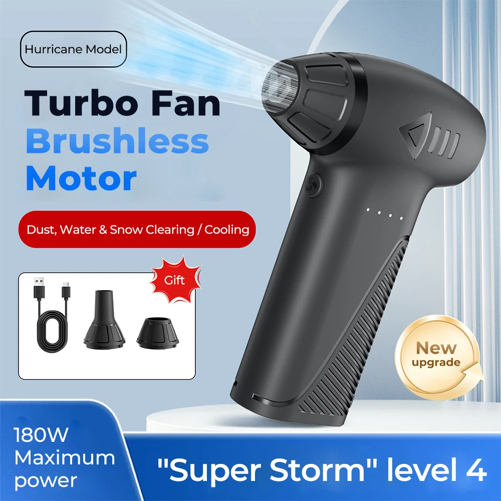 180W Draadloze Jet Fan 990000 RPM Borstelloze Motor Turbo Jet Blower Auto Stofzuiger 52 M/S Outdoor Draagbare Blower