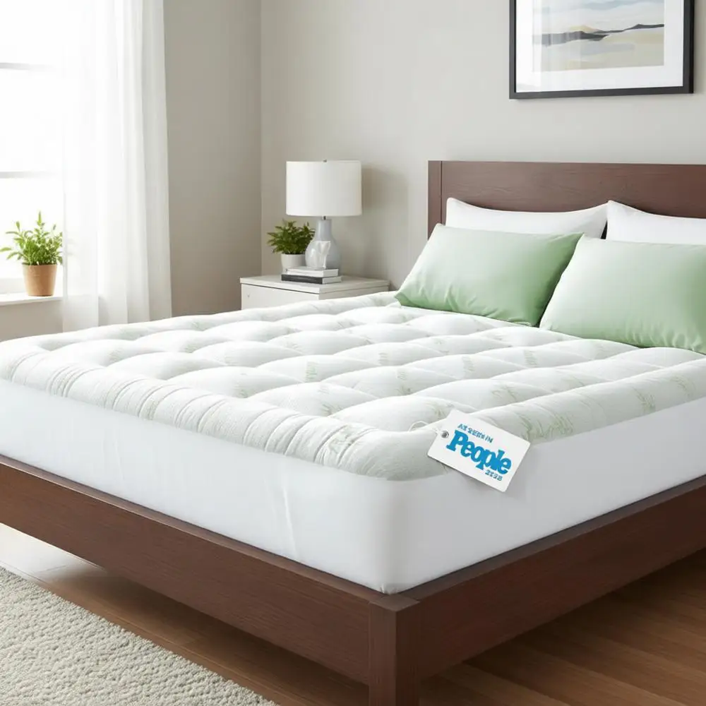 

Bamboo Viscose Queen Size Mattress Topper with Pillow Top for Back Pain Relief and Natural Cooling