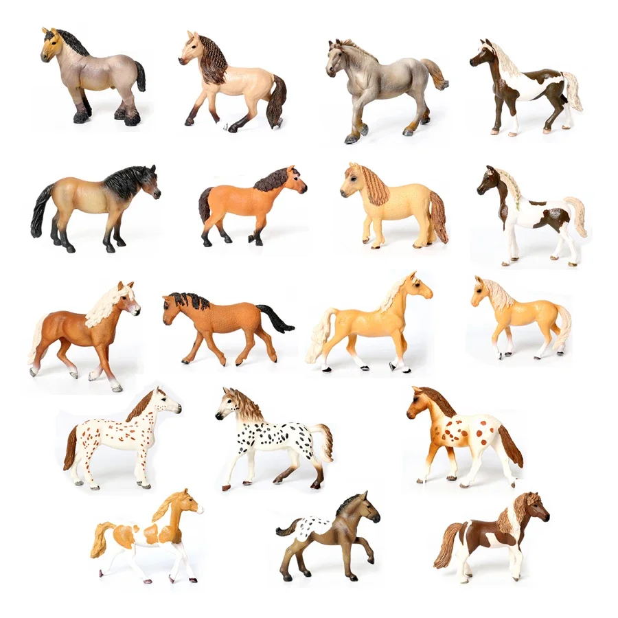 Simulation Farm Animal Toys Horse Figurines Pony Models Sand Table Action Figure Toy Animals Figures Cute Educational Kids Gifts