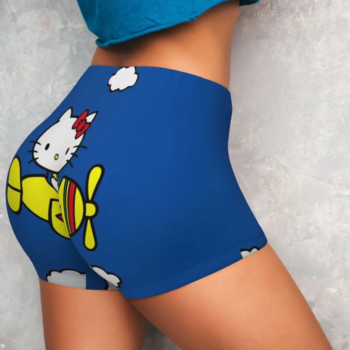 Hello Kitty Flighting High Waist Yoga Tight Shorts Woman Scrunch Fitness Workout Gym Sports Leggings